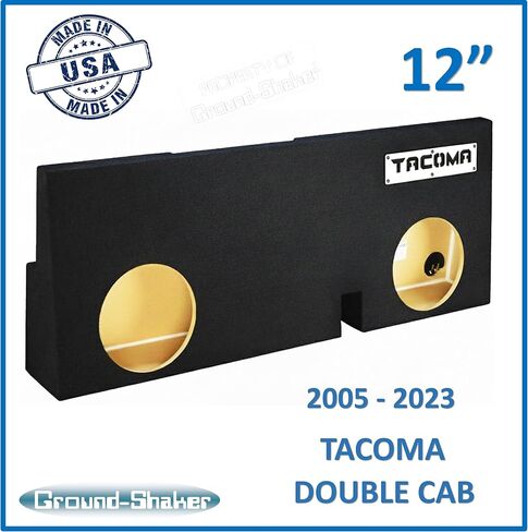 12" Dual Sealed sub Box 2005 2006 2007 2008 2009 2010 2011 2012 2013 2014 2015 2016 2017 2018 2019 2020 2021 2022 2023 Tacoma Double-cab Subwoofer Enclosure Ground Shaker Car Audio White Plaque in Saudi Arabia