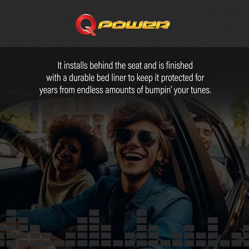 Q Power Easy to Install Durable 8 Inches by 11.25 Inches Dual Port Empty Subwoofer Enclosure Box with Underseat Down Fire and Loud Bass in Saudi Arabia