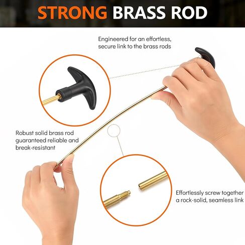 24pcs Universal Gun Cleaning Kit for Rifles Pistols Handguns Shotguns, Portable Gun Cleaning Set Supplies Including Bronze Bore Brushes .22/.357/.40/.45 Brass Jags Rod Adapter Cotton Swabs in Saudi Arabia