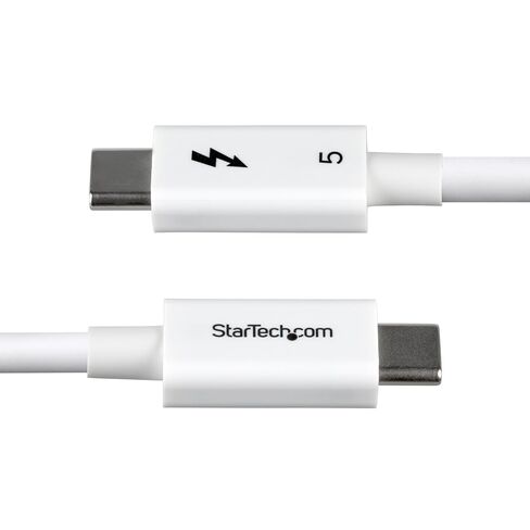 StarTech.com 1.5ft (50cm) Thunderbolt 5 Cable, 80Gbps/120Gbps, 240W PD, 8K 60Hz, Thunderbolt Certified, TB5/TB4/USB4/USB-C - White in Saudi Arabia