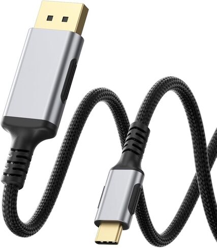 USB C to DisplayPort 1.4 Cable [8K@60Hz, 4K@240Hz, 2K@360Hz], Super Soft Thunderbolt 5/4 USB4 to DP 32.4Gbps HBR3 Alt Mode Adapter, for Fit MacBook Pro Air iMac TV(6.6ft) in Saudi Arabia