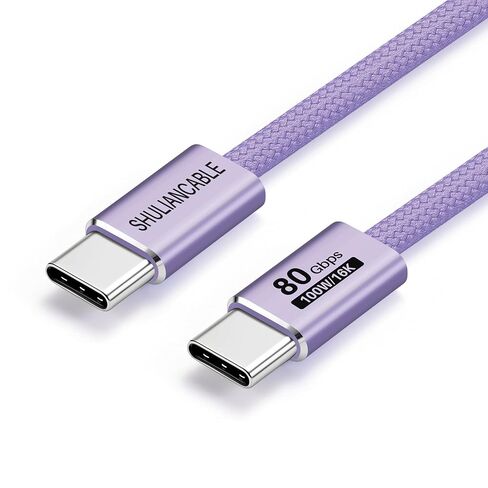 SHULIANCABLE USB C Cable, USB 4 Data Cable,80Gbps Data Sync, Supports 16K/8K Displays,Compatible with Thunderbolt 4/3, USB C Monitors, MacBook,Hub, Docking (Purple, 3.3FT/1M) in Saudi Arabia