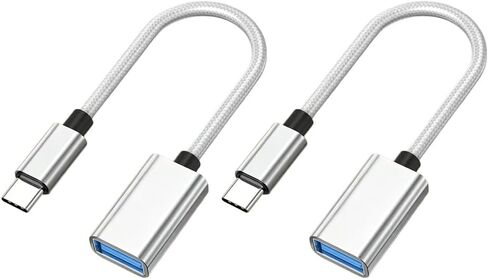 USB C to USB 3.0 Adapter 2 Pack, USB C Male to USB Female OTG Cable for MacBook iPhone Samsung Galaxy S Series in Saudi Arabia