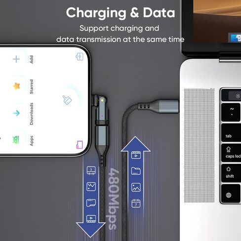 محول USB C إلى C 2 حزمة استبدال ومنفذ OTG للهاتف يدور 180 درجة وموسع PD 240 وات USB2.0 موصل تمديد من النوع C مع مؤشر LED (أسود) (2) in Kuwait