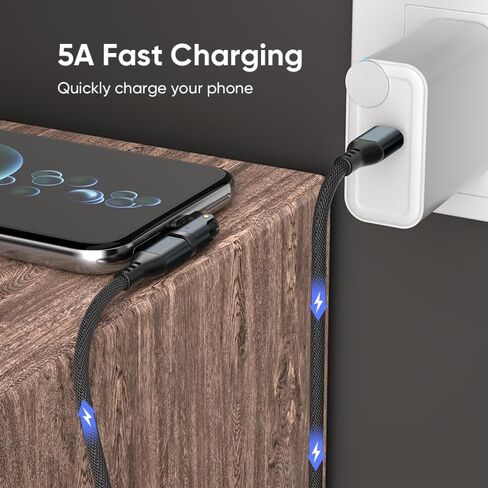 محول USB C إلى C 2 حزمة استبدال ومنفذ OTG للهاتف يدور 180 درجة وموسع PD 240 وات USB2.0 موصل تمديد من النوع C مع مؤشر LED (أسود) (2) in Kuwait