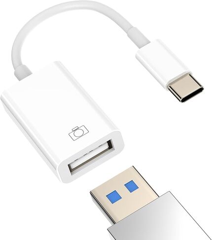 USB-C إلى USB A Dongle Type C OTG 3.0 محول كابل Thunderbolt Port Converter متوافق مع Samsung وApple وiPhone15 Pro Max Plus وiPad10、Air4/5、Mini6、12.9 MacBook وماوس ذاكرة الكاميرا in Saudi Arabia