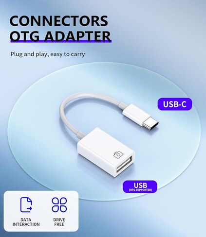 USB-C إلى USB A Dongle Type C OTG 3.0 محول كابل Thunderbolt Port Converter متوافق مع Samsung وApple وiPhone15 Pro Max Plus وiPad10、Air4/5、Mini6、12.9 MacBook وماوس ذاكرة الكاميرا in Saudi Arabia