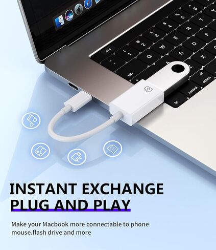 USB-C إلى USB A Dongle Type C OTG 3.0 محول كابل Thunderbolt Port Converter متوافق مع Samsung وApple وiPhone15 Pro Max Plus وiPad10、Air4/5、Mini6、12.9 MacBook وماوس ذاكرة الكاميرا in Saudi Arabia
