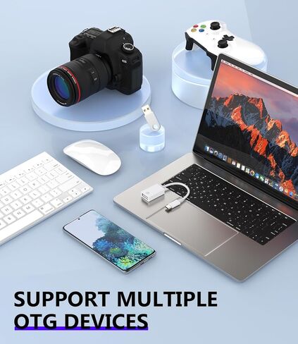 USB-C إلى USB A Dongle Type C OTG 3.0 محول كابل Thunderbolt Port Converter متوافق مع Samsung وApple وiPhone15 Pro Max Plus وiPad10、Air4/5、Mini6、12.9 MacBook وماوس ذاكرة الكاميرا in Saudi Arabia