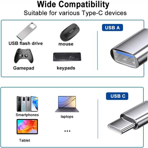 USB C to USB Adapter, Type C to USB OTG Cable, USB C Male to USB A Female Adapter, Compatible with iPhone 15 Pro/Max, Samsung Galaxy S21 S22 S23,MacBook Pro/Air, Google Pixel in Saudi Arabia