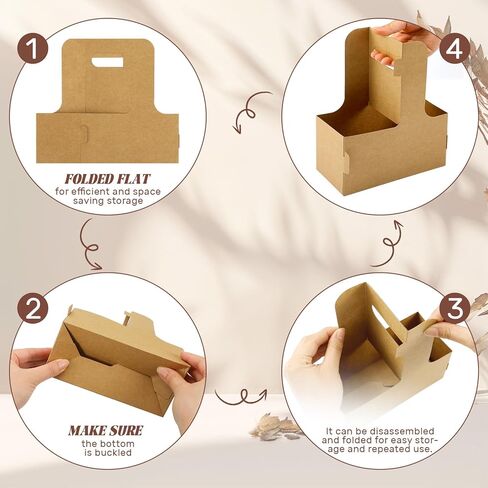 12 Set Teacher Appreciation Gifts Bulk 2 Cup Drink Carriers with Handle Ruler Ribbon Teacher Appreciation Week/day Thank You Gifts Flower Bags with Thanks Cards(Vintage,Dark Kraft Brown) in Saudi Arabia