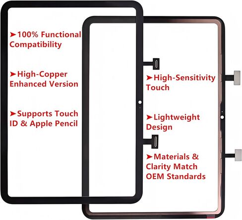 استبدال محول الأرقام لشاشة اللمس لجهاز iPad 10 (الجيل العاشر 2022، 10.9 بوصة) مع مجموعة أدوات إصلاح كاملة - متوافق مع موديلات iPad A2696 A2757 A2777 in Kuwait
