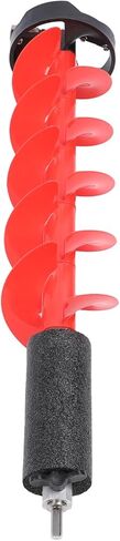 Sanpyl Nylon Crafted Ice Auger Drill Bit with Carbide Vane/Wing, 8 Inch Diameter Ice Auger - Red, 28in Length, Perfect for Fishing Enthusiasts in Saudi Arabia