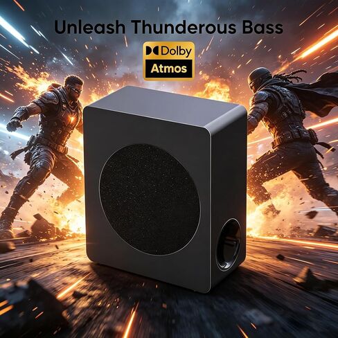 شريط صوت GEOYEAO 2.1 CH مع مكبرات صوت، شريط صوت 100 واط للتلفزيون الذكي، نظام صوت محيطي Dolby Atmos، مكبر صوت بلوتوث للمسرح المنزلي قابل للتعديل، للتلفزيون/جهاز العرض/الكمبيوتر in Kuwait