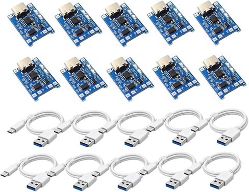 TP4056 Type-C USB 5V 1A Lithium Battery Charging Module with Protection, 3PCS 18650 Li-ion Charger Board for 3.7V Batteries, DIY Power Management Module (5-PCS) in Kuwait