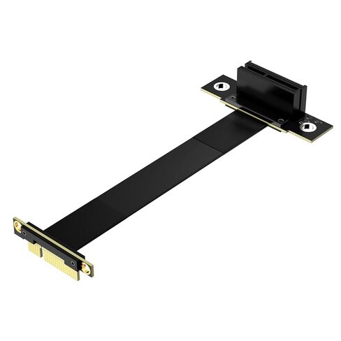كابل PCIe 3.0 X1 Riser، محول تمديد مرن أسود، مكون أجهزة كمبيوتر لتركيب بطاقة الرسومات 10 سم_مزدوج 90 درجة in Kuwait