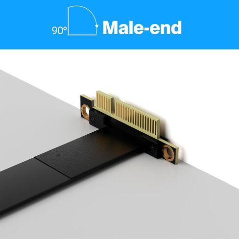 كابل PCIe 3.0 X1 Riser، محول تمديد مرن أسود، مكون أجهزة كمبيوتر لتركيب بطاقة الرسومات 10 سم_مزدوج 90 درجة in Kuwait