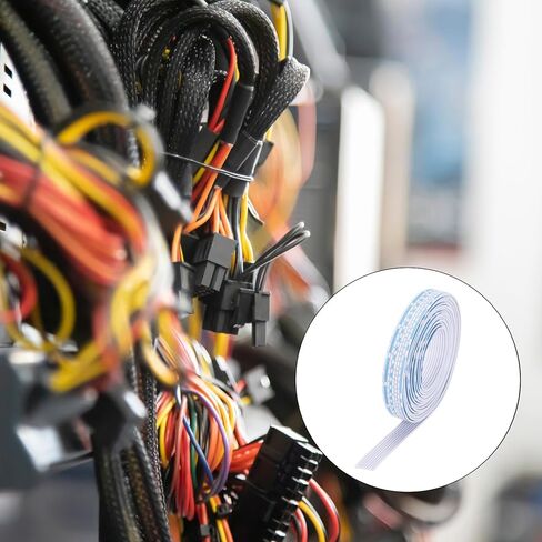 Generic 24AWG IDC Wire Flat Ribbon Cable 3 m/9.8ft Length 1.3mm Pitch 8 Pin Blue and White for JTAG/ISP Connecting in Saudi Arabia