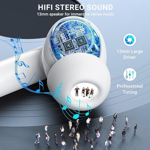 سماعات أذن لاسلكية بلوتوث 5.3 سماعات أذن بخاصية إلغاء الضوضاء Air Buds Pods (2nd) سماعات أذن ستيريو ثلاثية الأبعاد داخل الأذن مع سماعات أذن عميقة وسماعات رياضية لأجهزة Android/Samsung/Apple iPhone in Saudi Arabia