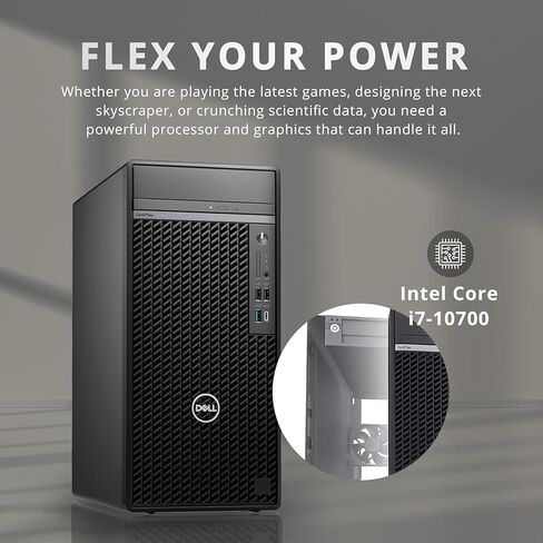 كمبيوتر مكتبي Dell OptiPlex 7080 Tower، Intel i7-10700، ذاكرة وصول عشوائي 16 جيجابايت، 512 جيجابايت SSD، لوحة مفاتيح وماوس، DP، USB WiFi، USB BT، Windows 11 Pro (متجدد) in Kuwait