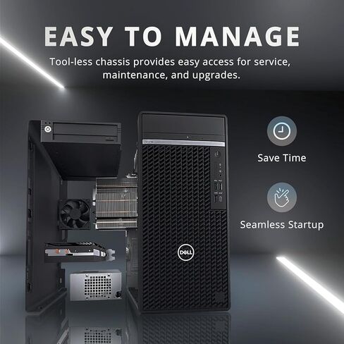 كمبيوتر مكتبي Dell OptiPlex 7080 Tower، Intel i7-10700، ذاكرة وصول عشوائي 16 جيجابايت، 512 جيجابايت SSD، لوحة مفاتيح وماوس، DP، USB WiFi، USB BT، Windows 11 Pro (متجدد) in Kuwait