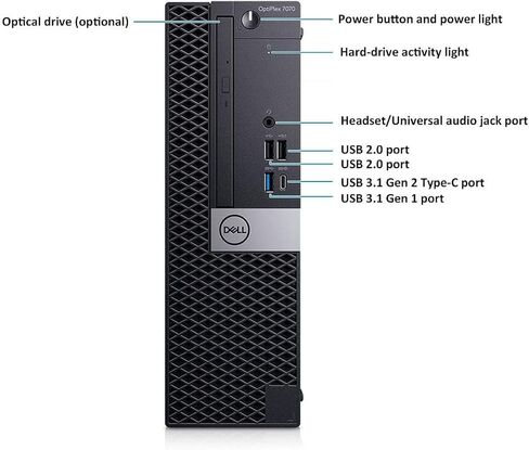 Dell OptiPlex 7070 SFF Desktop Computer, Intel Core i5-8500 8th Gen, 8GB RAM, 256GB SSD, 4K Support, WiFi, Bluetooth, Windows 11 Pro (Renewed) in Saudi Arabia