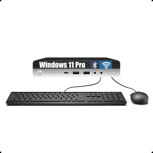 HP EliteDesk 800 G5 Mini PC Desktop, 9th Gen Intel Core i5-9500, 8GB RAM, 256GB SSD, Keyboard and Mouse, Windows 11 Pro, 800G5 Micro Computer (Renewed) in Saudi Arabia