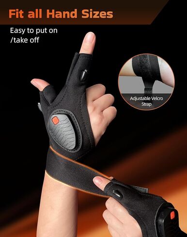 Wizstar Fathers Day Dad Gifts Rechargeable LED Flashlight Gloves Birthday Gift for Men Him Husband Boyfriend Easter Basket Stuffers for Adults Teen Cool Gadgets Tools for Camping Fishing Repairing in Saudi Arabia