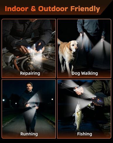 Wizstar Fathers Day Dad Gifts Rechargeable LED Flashlight Gloves Birthday Gift for Men Him Husband Boyfriend Easter Basket Stuffers for Adults Teen Cool Gadgets Tools for Camping Fishing Repairing in Saudi Arabia