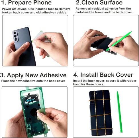 Back Cover Adhesive Tape Compatible with Samsung Galaxy S21 Ultra Rear Battery Door Housing Replacement Sticker Strips SM-G998B/DS (3 Pack) in Saudi Arabia