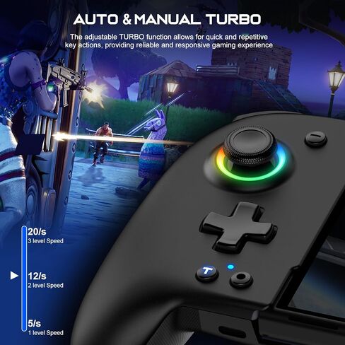 GIGEEKNY Switch Controllers Compatible with Nintendo Switch/Switch OLED, One-Piece Joypad Controller Replacement for Switch Pro Controller with 9 Lights Color, Turbo, Macro, KeyLinker APP in Saudi Arabia
