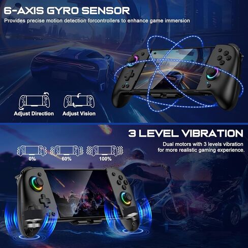 GIGEEKNY Switch Controllers Compatible with Nintendo Switch/Switch OLED, One-Piece Joypad Controller Replacement for Switch Pro Controller with 9 Lights Color, Turbo, Macro, KeyLinker APP in Saudi Arabia