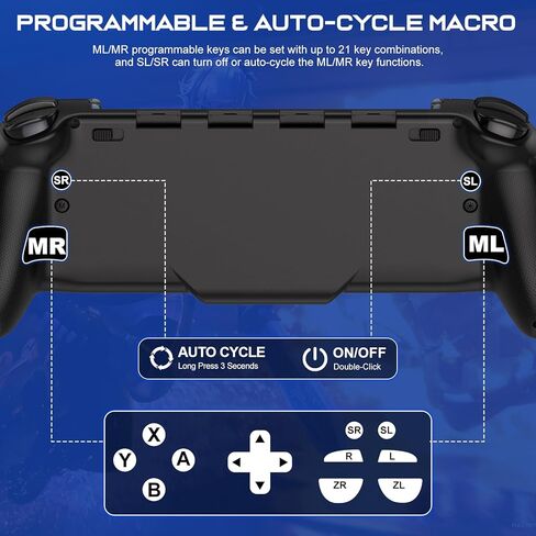GIGEEKNY Switch Controllers Compatible with Nintendo Switch/Switch OLED, One-Piece Joypad Controller Replacement for Switch Pro Controller with 9 Lights Color, Turbo, Macro, KeyLinker APP in Saudi Arabia