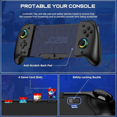 GIGEEKNY Switch Controllers Compatible with Nintendo Switch/Switch OLED, One-Piece Joypad Controller Replacement for Switch Pro Controller with 9 Lights Color, Turbo, Macro, KeyLinker APP in Saudi Arabia