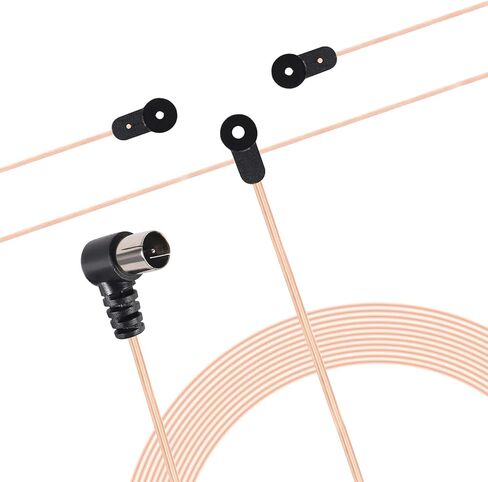 FM Antenna Dipole AM Loop Antenna with 2 Pin Bare Wire Radio Antenna Indoor 75 Ohm with F Type Male Connector for Stereo Receiver for Indoor Radio Audio Home Natural Sound Theater Receiver in Saudi Arabia