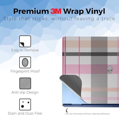 Laptop Skin Compatible with Alienware 16/16X Aurora (2025) - Plaid - Premium 3M Vinyl Protective Wrap Decal Cover - Easy to Apply | Crafted in The USA by MightySkins in Saudi Arabia