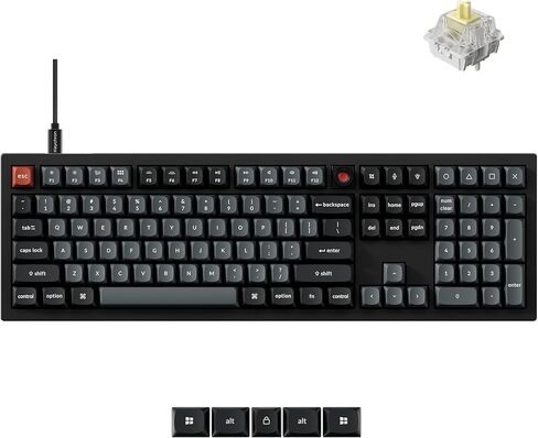 Keychron V6 8K Full Size Wired Mechanical Keyboard with Programmable Knob, 8000 Hz Polling Rate, OSA PBT Keycaps, Hot-swappable Super Red Switchs, RGB Backlit for Mac Windows Linux in Saudi Arabia