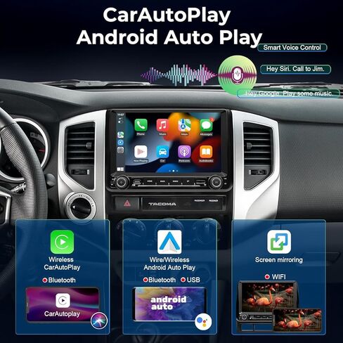 راديو ستيريو للسيارة 9 بوصات Android 14 لسيارة Toyota Tacoma 2005-2013 | شاشة 1280x720P IPS QLED، CarPlay وAndroid Auto، 4G LTE /5G WiFi، DSP/DST، وحدة رأس ثماني النواة 4+64 جيجابايت in Kuwait
