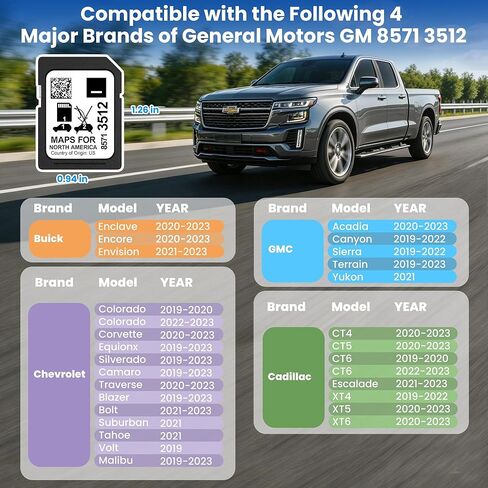 أحدث بطاقة SD للملاحة GM لعام 2026 8571 3512 لـ GMC Terrain Acadia Yukon Sierra، Cadillac CT4 CT6 Escalade، Chevy Silverado، Buick Enclave، بطاقة GMC Navigation SD، خرائط GM لبطاقة SD لأمريكا الشمالية in Kuwait