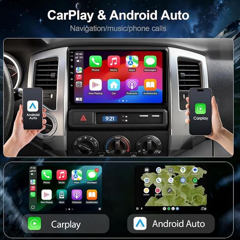 ترقية ستيريو راديو السيارة بسعة 64 جيجابايت لسيارة Toyota Tacoma 2005-2015، التوصيل والتشغيل 9 بوصات Android 13 وحدة الرأس مع Carplay اللاسلكي/Android Auto/1080P كاميرا احتياطية/راديو AM FM in Kuwait