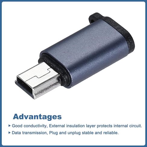 2 قطعة USB C إلى محول USB صغير، USB C أنثى إلى USB صغير ذكر محول محول لأجهزة الكمبيوتر المحمول والكمبيوتر والهاتف والسيارة in Saudi Arabia