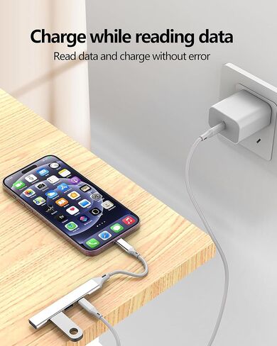 for Apple Lightning to USB 3 Camera Adapter for iPhone 14 13 Pro Max (4in1) Digital Card Reader Cable for Ipad Charger Multiport Female OTG Plug Charging Connector Mouse Connection Lighting Jack Hub in Saudi Arabia