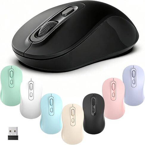 Wireless Mouse, 2026 New Model, Silent Click Ergonomic Design, Portable, 4 Buttons, Adjustable DPI (800/1200/1600), for Laptop/PC/Office (Pink) in Saudi Arabia