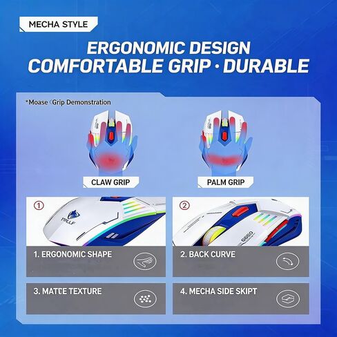 【 Mouse Macro Shortcut Key - 55 inch Cable Length 】 2026 Performance Mecha Mouse for Wired Gaming - Mouse Light Up - Easy USB Connection - Precise Control - Built-in Scroll Wheel Function in Saudi Arabia