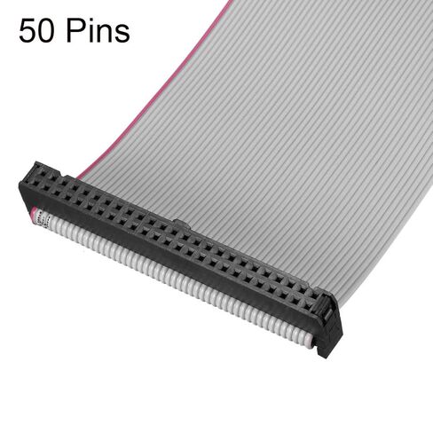 uxcell IDC Wire Flat Ribbon Cable FC/FC Connector A-Type 50 Pins 2.54mm Pitch 1m Length Gray in Saudi Arabia