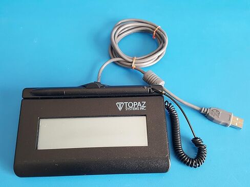 TOPAZ Model T-LBK460-HSB-R USB Electronic SigLite 1x5 Signature Capture Pad (Non-Backlit). Please look at all the pictures, you will receive what you see in the picture. (Renewed) in Saudi Arabia