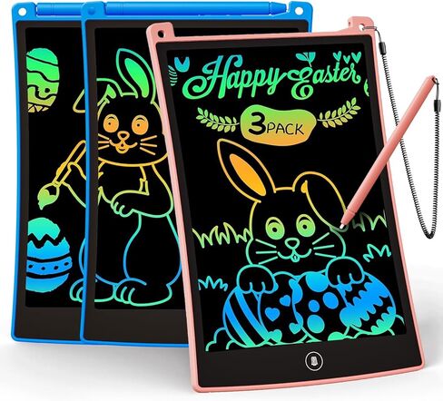 KOKODI 2 Pack 10 Inch LCD Writing Tablet for Kids, Colorful Doodle Board Erasable Drawing Pad, Educational Learning Toys Birthday Gifts for Boys Girls Ages 3 4 5 6 7 8 (Blue & Pink) in Saudi Arabia