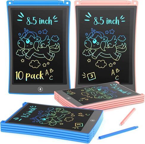 KOKODI 2 Pack 10 Inch LCD Writing Tablet for Kids, Colorful Doodle Board Erasable Drawing Pad, Educational Learning Toys Birthday Gifts for Boys Girls Ages 3 4 5 6 7 8 (Blue & Pink) in Saudi Arabia