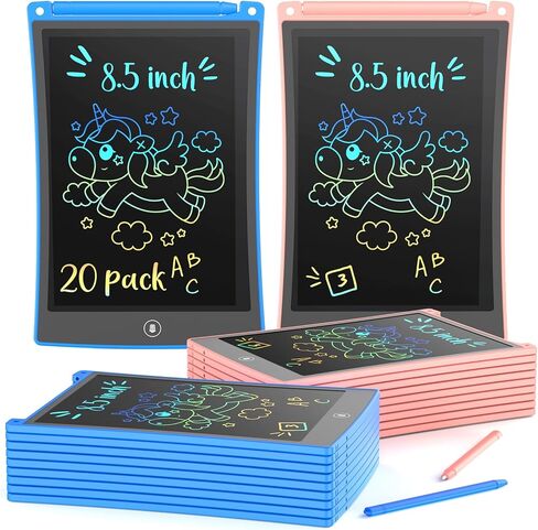 KOKODI 2 Pack 10 Inch LCD Writing Tablet for Kids, Colorful Doodle Board Erasable Drawing Pad, Educational Learning Toys Birthday Gifts for Boys Girls Ages 3 4 5 6 7 8 (Blue & Pink) in Saudi Arabia