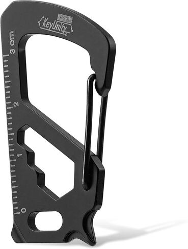 KeyUnity KS00 Carabiner Clip Multitool Stainless Steel 7 Tools in 1, Quick Release Clasp, Wrench, Cross Screwdriver, Slotted Screwdriver, Bottle Opener, Ruler, Key Holder (Silver) in Saudi Arabia